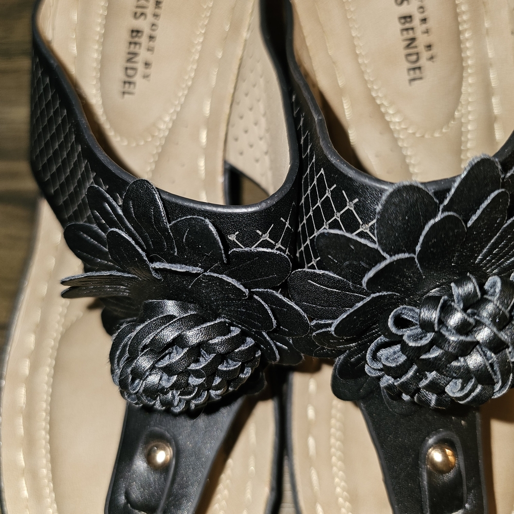 Alexis Bendel Elegant Black Floral Sandals